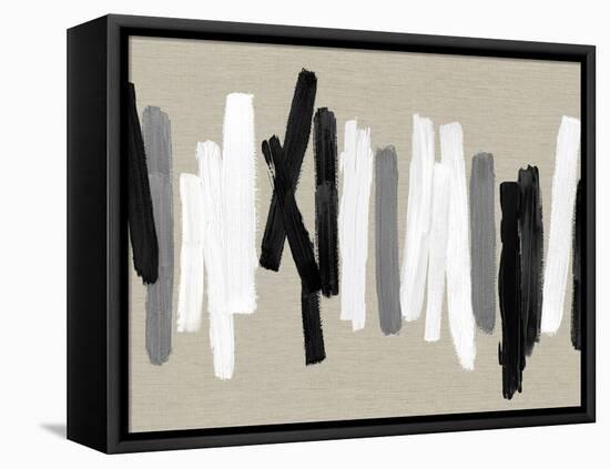 Strokes Black and White-Ellie Roberts-Framed Stretched Canvas