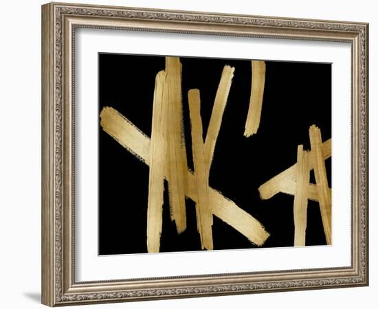 Strokes Gold on Black-Ellie Roberts-Framed Art Print