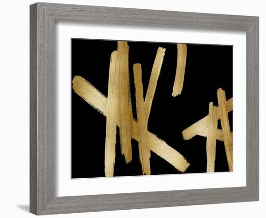 Strokes Gold on Black-Ellie Roberts-Framed Art Print