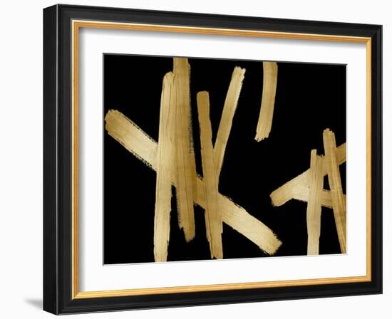 Strokes Gold on Black-Ellie Roberts-Framed Art Print