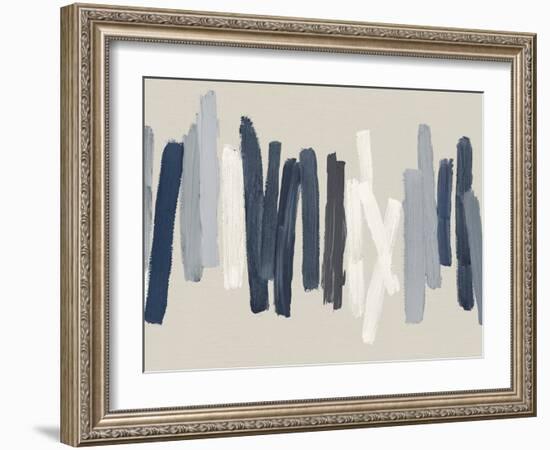 Strokes in Blue-Ellie Roberts-Framed Art Print