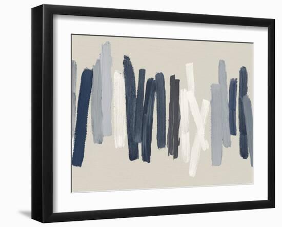 Strokes in Blue-Ellie Roberts-Framed Art Print