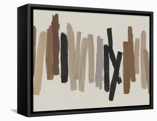 Strokes in Brown I-Ellie Roberts-Framed Stretched Canvas