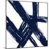 Strokes in Navy I-Megan Morris-Mounted Art Print