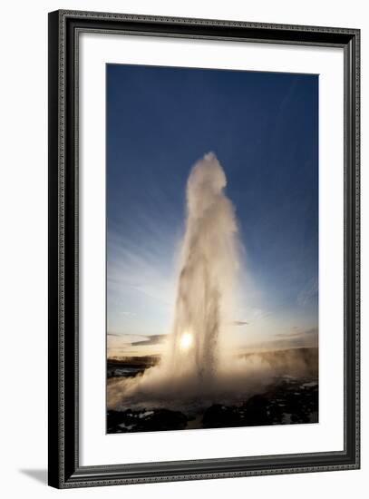 Strokkur Geyser at Sunrise-Paul Souders-Framed Photographic Print