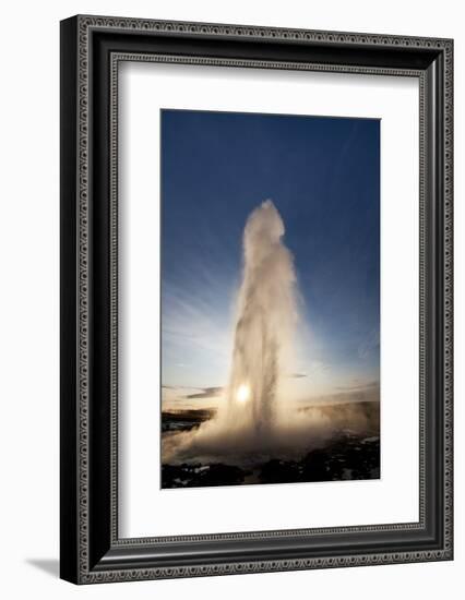 Strokkur Geyser at Sunrise-Paul Souders-Framed Photographic Print
