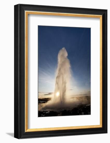 Strokkur Geyser at Sunrise-Paul Souders-Framed Photographic Print