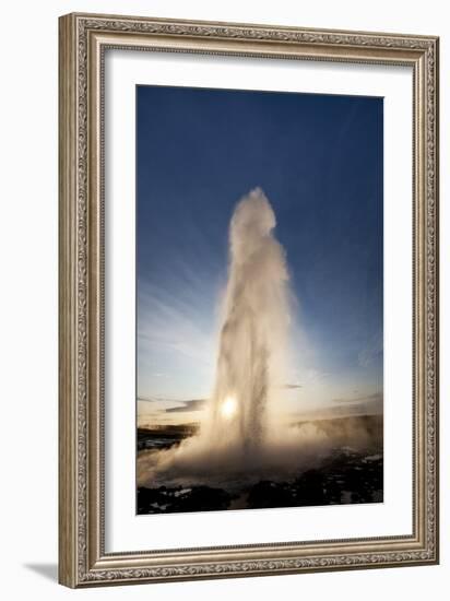 Strokkur Geyser at Sunrise-Paul Souders-Framed Photographic Print