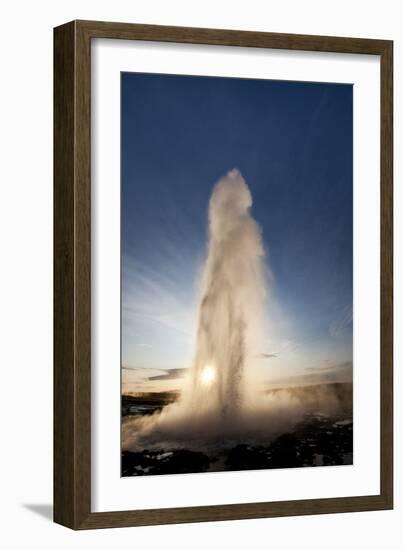 Strokkur Geyser at Sunrise-Paul Souders-Framed Photographic Print