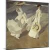 Stroll to the Edge of the Sea-Joaquín Sorolla y Bastida-Mounted Giclee Print