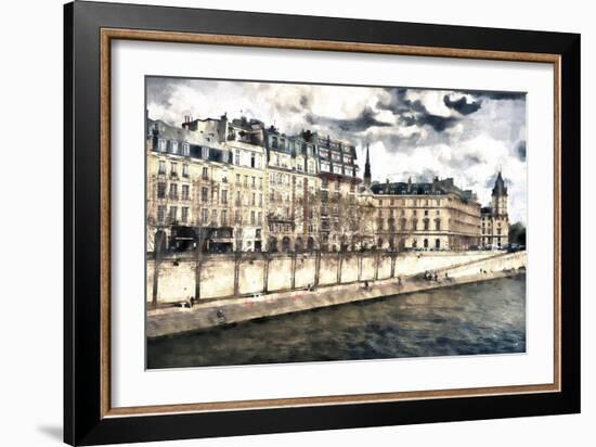 Stroll to the waterfront in Paris-Philippe Hugonnard-Framed Giclee Print