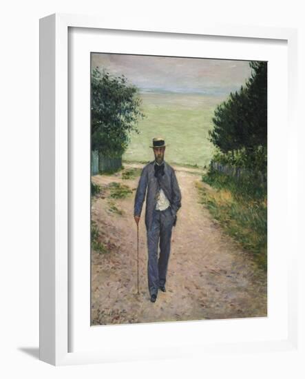 Stroller by the Sea, 1885-Gustave Caillebotte-Framed Giclee Print