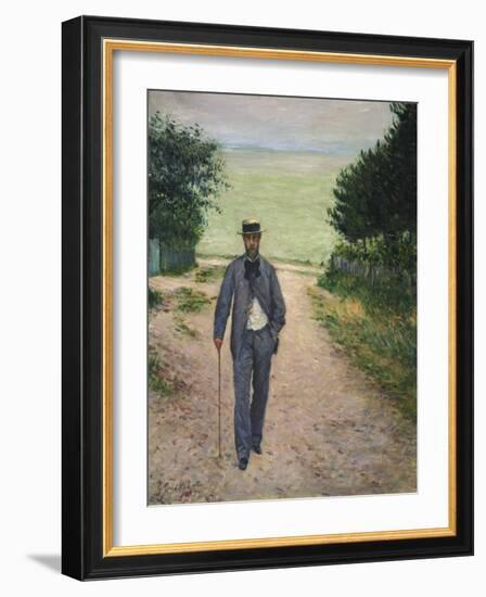 Stroller by the Sea, 1885-Gustave Caillebotte-Framed Giclee Print