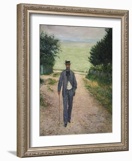 Stroller by the Sea. Promeneur au Bord de La Mer, 1885-Gustave Caillebotte-Framed Giclee Print