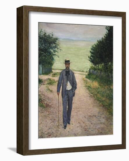 Stroller by the Sea. Promeneur au Bord de La Mer, 1885-Gustave Caillebotte-Framed Giclee Print