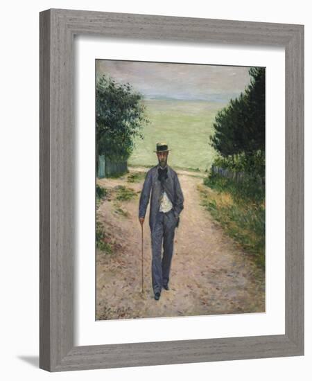 Stroller by the Sea; Promeneur Au Bord De La Mer, 1885-Gustave Caillebotte-Framed Giclee Print