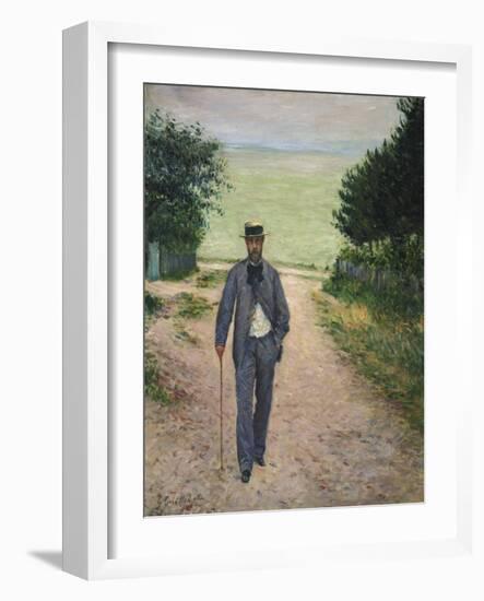 Stroller by the Sea; Promeneur Au Bord De La Mer, 1885-Gustave Caillebotte-Framed Giclee Print