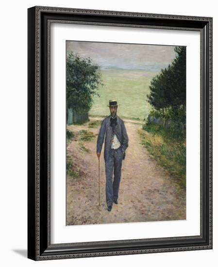 Stroller by the Sea; Promeneur Au Bord De La Mer, 1885-Gustave Caillebotte-Framed Giclee Print