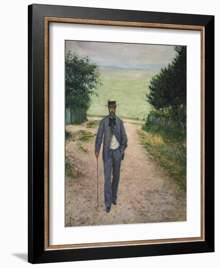 Stroller by the Sea. Promeneur au Bord de La Mer, 1885-Gustave Caillebotte-Framed Giclee Print