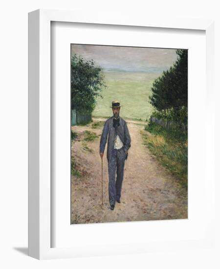 Stroller by the Sea. Promeneur au Bord de La Mer, 1885-Gustave Caillebotte-Framed Giclee Print