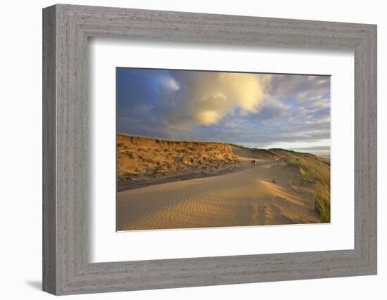 Stroller in the Costal Cliffs at the 'Rotes Kliff' on the Island of Sylt in the Evening Light-Uwe Steffens-Framed Photographic Print