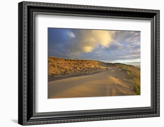 Stroller in the Costal Cliffs at the 'Rotes Kliff' on the Island of Sylt in the Evening Light-Uwe Steffens-Framed Photographic Print