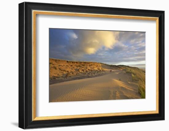 Stroller in the Costal Cliffs at the 'Rotes Kliff' on the Island of Sylt in the Evening Light-Uwe Steffens-Framed Photographic Print