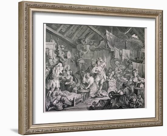 Strolling Actresses Dressing in a Barn, 1738-William Hogarth-Framed Giclee Print