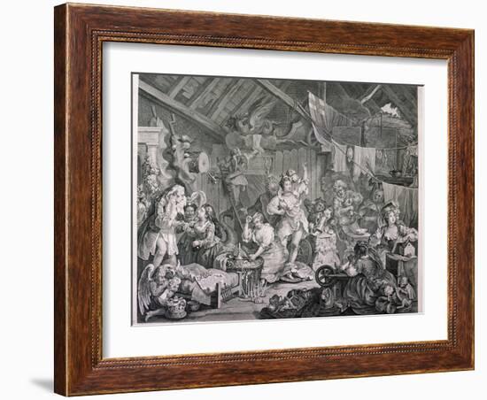 Strolling Actresses Dressing in a Barn, 1738-William Hogarth-Framed Giclee Print