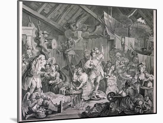 Strolling Actresses Dressing in a Barn, 1738-William Hogarth-Mounted Giclee Print