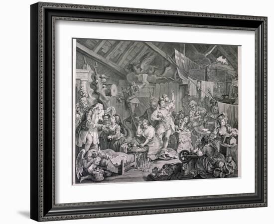 Strolling Actresses Dressing in a Barn, 1738-William Hogarth-Framed Giclee Print