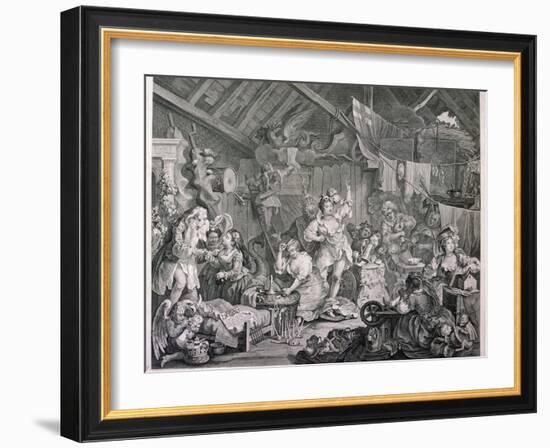 Strolling Actresses Dressing in a Barn, 1738-William Hogarth-Framed Giclee Print