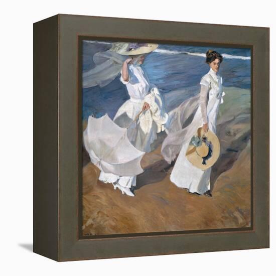 Strolling along the Seashore. 1909-Joaquin Sorolla-Framed Premier Image Canvas