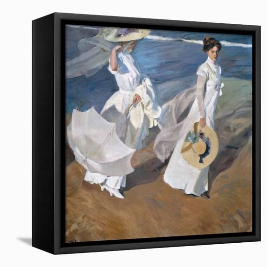 Strolling along the Seashore. 1909-Joaquin Sorolla-Framed Premier Image Canvas