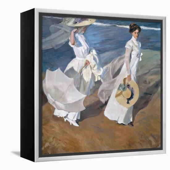 Strolling along the Seashore. 1909-Joaquin Sorolla-Framed Premier Image Canvas