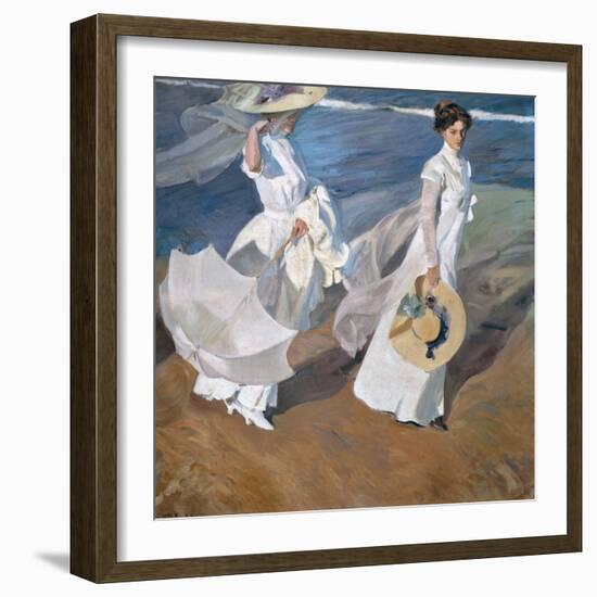 Strolling along the Seashore. 1909-Joaquin Sorolla-Framed Giclee Print