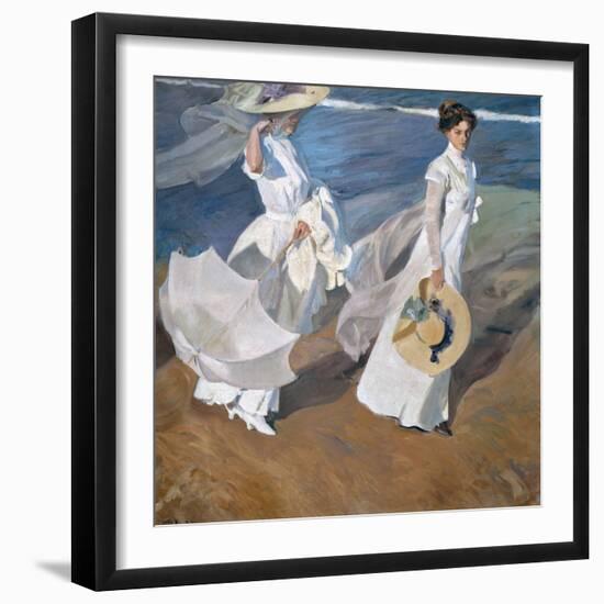 Strolling along the Seashore. 1909-Joaquin Sorolla-Framed Giclee Print