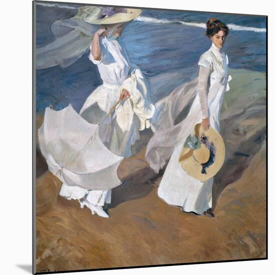 Strolling along the Seashore. 1909-Joaquin Sorolla-Mounted Giclee Print