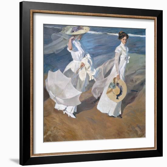 Strolling Along The Seashore-Joaquín Sorolla y Bastida-Framed Giclee Print