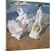 Strolling Along The Seashore-Joaquín Sorolla y Bastida-Mounted Giclee Print