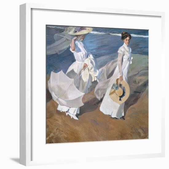 Strolling Along the Seashore-Joaquín Sorolla y Bastida-Framed Giclee Print