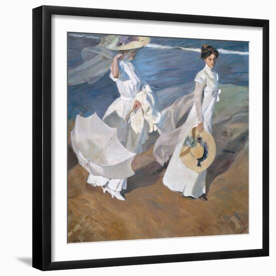 Strolling Along the Seashore-Joaquín Sorolla y Bastida-Framed Giclee Print