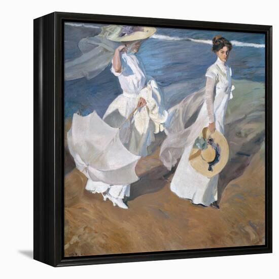 Strolling Along the Seashore-Joaquín Sorolla y Bastida-Framed Premier Image Canvas