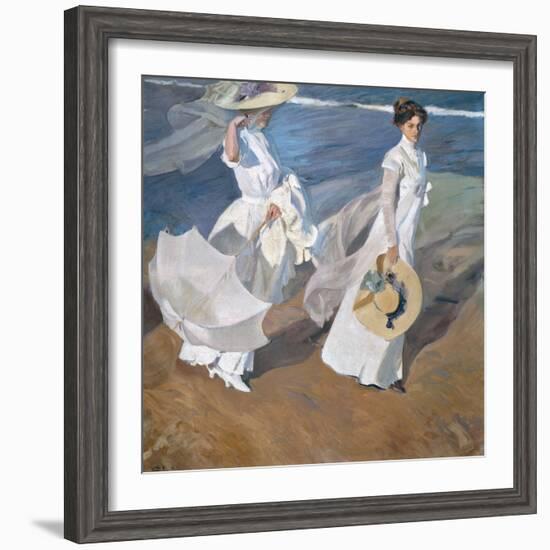 Strolling Along the Seashore-Joaquín Sorolla y Bastida-Framed Giclee Print