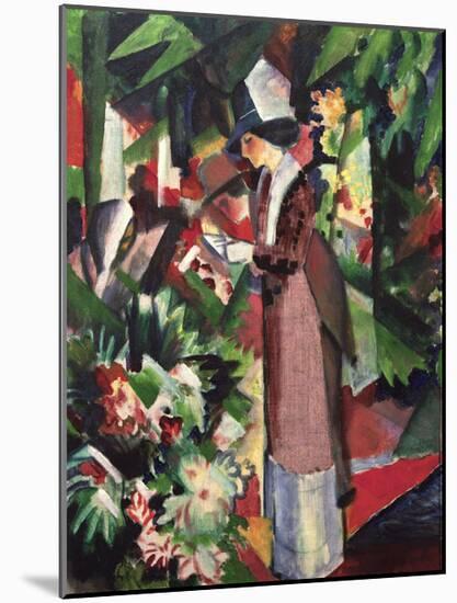 Strolling amongst Flowers-Auguste Macke-Mounted Giclee Print