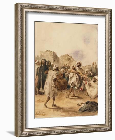 Strolling Players, 1833-Eugene Delacroix-Framed Giclee Print