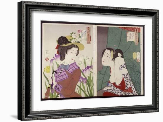 Strolling: the Appearance of an Upper-Class Wife of the Meiji Era and Itchy-Tsukioka Kinzaburo Yoshitoshi-Framed Giclee Print