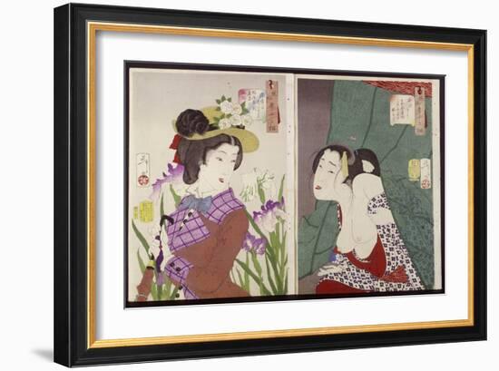 Strolling: the Appearance of an Upper-Class Wife of the Meiji Era and Itchy-Tsukioka Kinzaburo Yoshitoshi-Framed Giclee Print