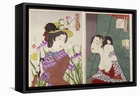 Strolling: the Appearance of an Upper-Class Wife of the Meiji Era and Itchy-Tsukioka Kinzaburo Yoshitoshi-Framed Premier Image Canvas