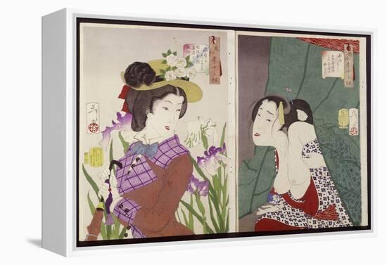 Strolling: the Appearance of an Upper-Class Wife of the Meiji Era and Itchy-Tsukioka Kinzaburo Yoshitoshi-Framed Premier Image Canvas